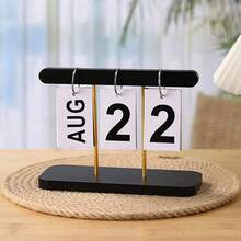 1pc Nordic Minimalist Creative Flip Calendar Desk Decorations, Decorative Desk Calendar, Plastic Material, Home Decor For Living Room, Dining Table, Coffee Table, Office Desk Decoration | Back To School Supplies | Desk Accessories, Countdown