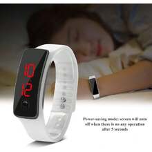Reloj de Pulsera LED Resistente Al Agua, Deportes Al Aire Libre, Relojes de Pulsera Electrónicos para Niños Mayores, Rastreador de Ejercicios, Pulsera Inteligente(12 * 2 * 2cm-blanco),37561084 - azul real - Ver 6