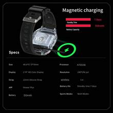 Reloj inteligente multifuncional con pantalla grande de 2.19", podómetro, música, alarma, lámpara de mesita de noche, notificación de mensajes, talla grande de 100 modos deportivos, talla grande de 100 esferas de reloj gratuitas, adecuado para hombres y mujeres, compatible con Android/iOS - Negro - Ver 11