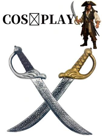 1 pieza Machete falso de bronce antiguo y gris oscuro, accesorio de disfraz de pirata para cosplay, adecuado para carnaval, festival, fiesta, actuación