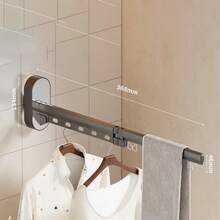 3 piezas Tendedero plegable montado en la pared con ventosa, percha retráctil para ropa interior sin taladro para balcón del hogar - Multicolor - Ver 10