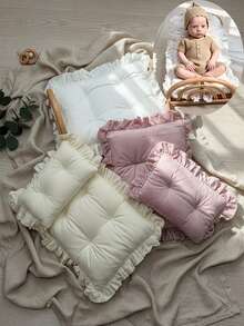 Newborn Baby Soft Ruffled Edge Cushion Pad With Pillow Set For Infants Studio Photo Posing Accessories Newborn Essentials - 彩色 - 查看 7