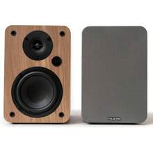 Altavoces autoamplificados  A4 con woofer de 4", Bluetooth 5.0, óptico, RCA, coaxial, USB, monitores de estudio con diseño elegante, marrón. - Tipo de Enchufe A USA (110-127V) - Ver 2