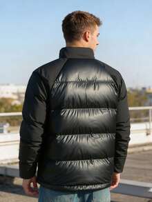 Adidas 黑色羽絨外套 男子戶外保暖羽絨外套 LW DOWN JKT三條紋LOGO蓬鬆保暖外套 無帽羽絨外套 JG5923