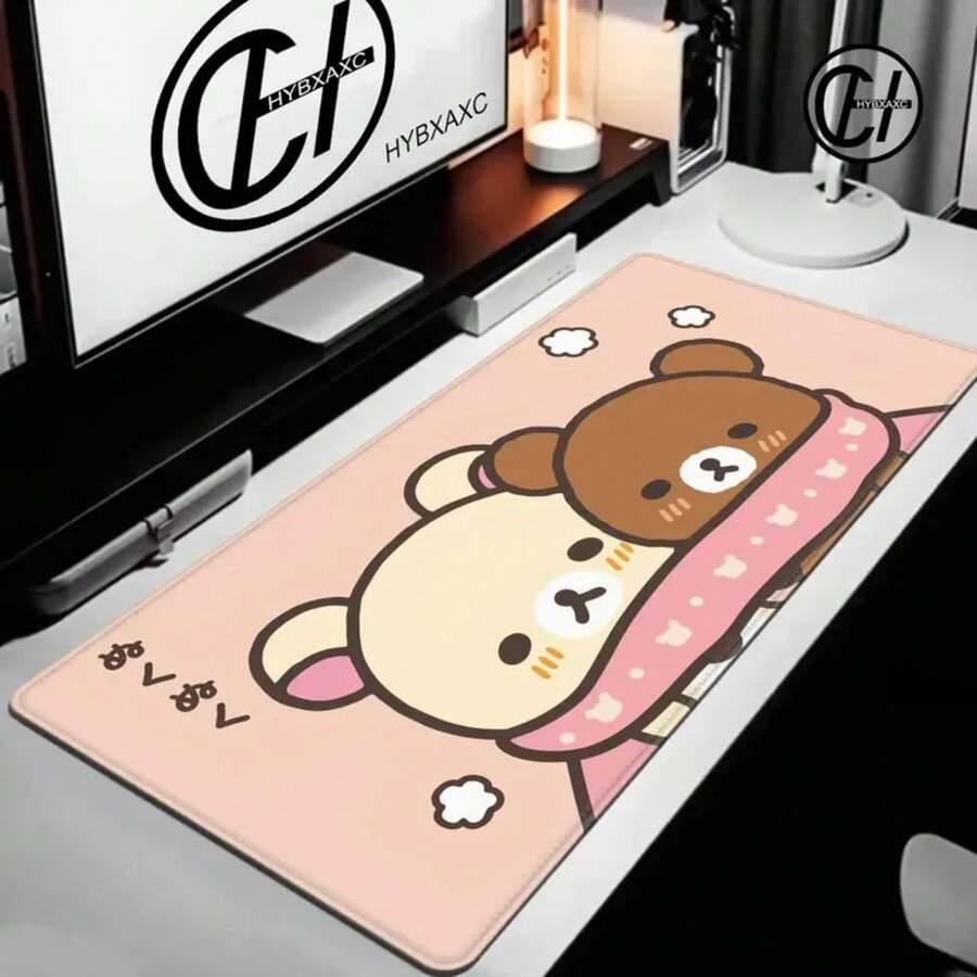 Cartoon Pink Mouse Pad Rilakkuma Anime Kawaii XXL Keyboard Mat Rug Laptop Cute Gaming Soft Mousepad Computer HD Desk Mat - 2 - Xem 1