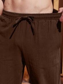 Men's Casual Pants With Drawstring And Tie, Medieval Style, Suitable For Carnival Costumes, Great Gift For Friends And Family - Brown - View 10