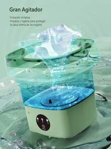 Mini Lavadora Plegable para Ropa: Segunda Lavadora Ideal para el Hogar, Perfecta para Calcetines, Ropa de Bebé y Lencería - Función Lavado y Centrifugado Todo en Uno, Portátil para Viajes de Negocios - verde menta - Ver 5