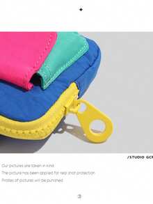 2025新款小钱包，便携紧凑撞色卡包，迷你拉链耳机袋，卫生巾袋 - 彩色 - 查看 3