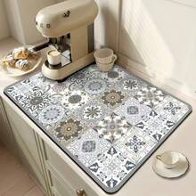 1pc Vintage Pattern Coffee Machine Mat/Placemat, Suitable For Kitchen Countertop, Coffee Bar, Dining Table And Other Home Decor - As Shown - View 10