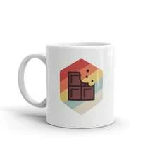 1pc- Chocolatier Mug / Chocolate Maker & Candy Maker Gift / Chocolate Lover Coffee Mug - "Retro" - White - View 1