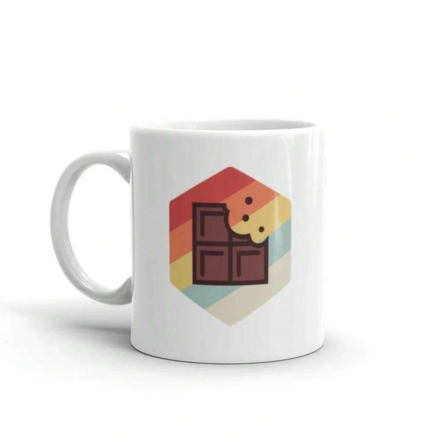 1pc- Chocolatier Mug / Chocolate Maker & Candy Maker Gift / Chocolate Lover Coffee Mug - "Retro" - White - View 1