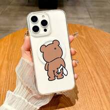 Esta funda magnética minimalista de acrílico transparente con temática de oso combina una carcasa exterior de acrílico transparente con una carcasa interior de TPU magnética y resistente a caídas. Admite carga por cable e inalámbrica y cuenta con tecnología magnética para proteger tu teléfono y lucir tu estilo personal. Compatible con iPhone 17, 16, 15, 14, 13, 12, 11 Plus, Pro, Pro Max, 12, 13 mini, XR, XS Max, 17 Air, Galaxy S20, S21, S22, S23, S24, S25 Ultra Plus edge FE. Un regalo de Navidad perfecto para tus amigos, seres queridos o para ti mismo. - transparente - Ver 3