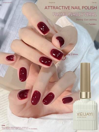 XEIJAYI 1pc 15ml Gel Nail Polish - Long-Lasting Glossy, High-Saturation Shine, Gel Nail, Suitable For Salon Manicure DIY, Women Gift