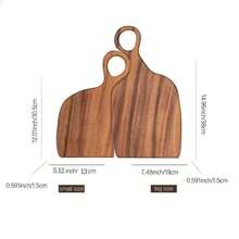 1pc Acacia Wood Cutting Board With Handle, Rustic Cheese & Charcuterie Serving Platter, Kitchen Meat Chopping Board, Washable Fruit Board, Kitchen Essentials, Rama Kitchen Must-Have, Mother's Day Gift, Thanksgiving Gift, Family Gathering Gift, Party Gift, Housewarming Gift - 1cps Irregularly Shaped Cutting Board - View 2