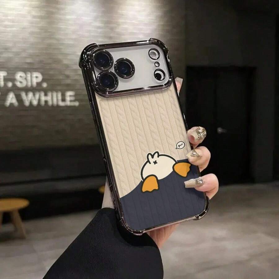 Electroplated Four Corner Drop Resistant Phone Case Adorable Blue Elephant Illustration Wallpapers for Cell Phone ShellsPhone Case for 17 17Pro 17Air 17Promax 11 12 12Pro 12Pm 13 13Pro 13Promax 14 14Pro 14Promax 14Plus 15 15Pro 15Plus 15Pm 16 16Pro 16Plus 16Promax Ideal for Gifts in All Four Seasons - Plateado - Ver 1