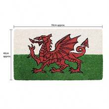 JVL Cymru Welsh Dragon Wales Welcome Coir Coconut Door Mat 30 X 60cm Home Caravan Office - Như Pic - Xem 3