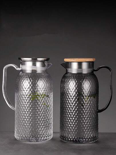 1pc Large Capacity Juice Storage Jar With Flip Lid - Refrigerator Pitcher For Hot And Cold Beverages, Reusable For Refrigerator, Pantry, Kitchen - Perfect For Tea, Water, Juice, Soup, Beverage Dispenser