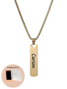 1PC Elegant Customized Gold Stainless Steel Name Necklace - Multiple Fonts To Choose From, Suitable For Mother's Day, Valentine's Day, Birthdays, Weddings, And Graduation Ceremonies