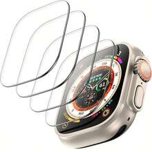 4 Packs Screen Protector Compatible Anti-Scratch HD Film Compatible With Apple Watch Ultra 3 (2025)/ Ultra 2 /Ultra 49mm Anti-Scratch Tempered Glass Screen Protector, Bubble Free, Touch Sensitive Screen Protection Essentials, Applicable To Daily Shield, Office, Home Daily Shield Office Home Watch Cover Watch Accessories Watch Screen Protector Waterproof Shockproof Anti-Fall Scratch Resistant - Clear - View 1