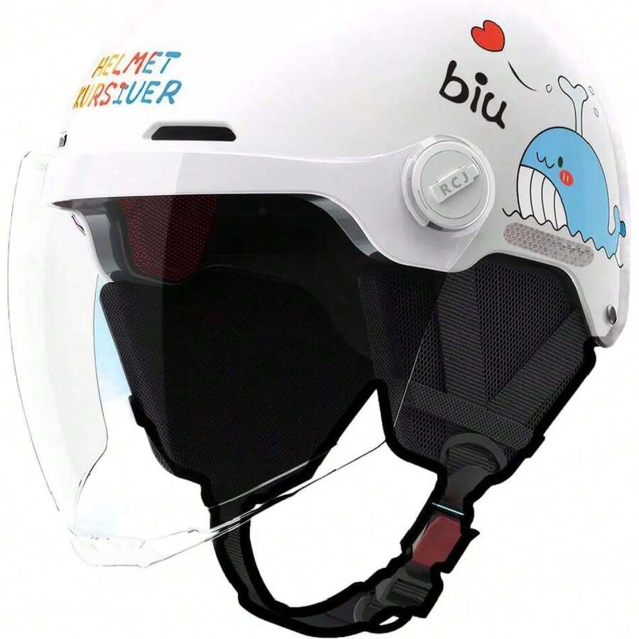 Casco De Bicicleta Para Niño, Casco Abierto Ligero Protecciones Patines Motocicleta Scooter Eléctrico Con Visera Y 3 Cinta Reflectante Para Monopatín Ciclismo Patinaje, Tamaño Ajustable 48-53cm,37564971 - Multicolor - Ver 1