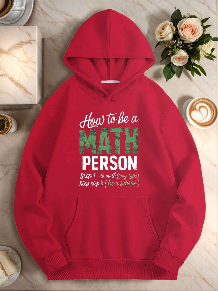 Teediy Cómo Ser una PERSONA DE MATEMÁTICAS Sudaderas con Capucha para Mujeres Teediy - Rojo - Ver 1