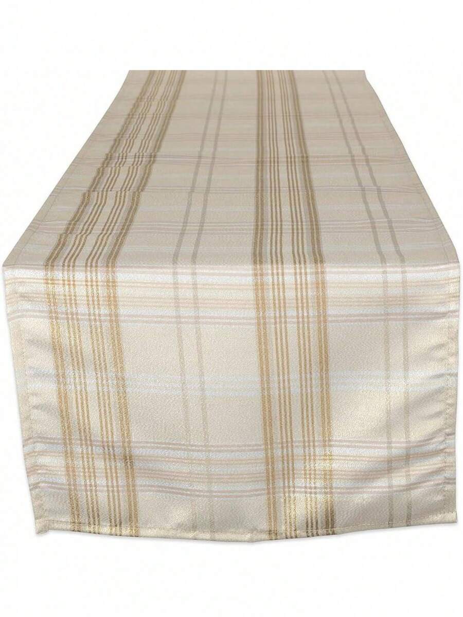 Table Mat - ריבועים בצבעי זהב ושמנת - ראה 1