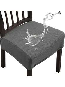 EstiloTendenciaFundas Para Sillas De Comedor 4 Piezas, Cubre Sillas Comedor Impermeable, Transpirable Y ExtraíBles, Elasticas Y Lavables, Funda Asiento Silla Comedor Para Restaurante, Hotel, Ceremonia, Banquete-GrisCalidad PremiumVersióN Mejorada - gris - Ver 2