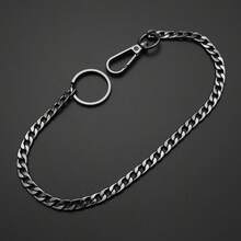 Wallet Chain, Anti-Lost Wallet Chains For Men, Long Jean Pocket Chain With Keyring For Jeans, Men's Keychain - Gold - View 3