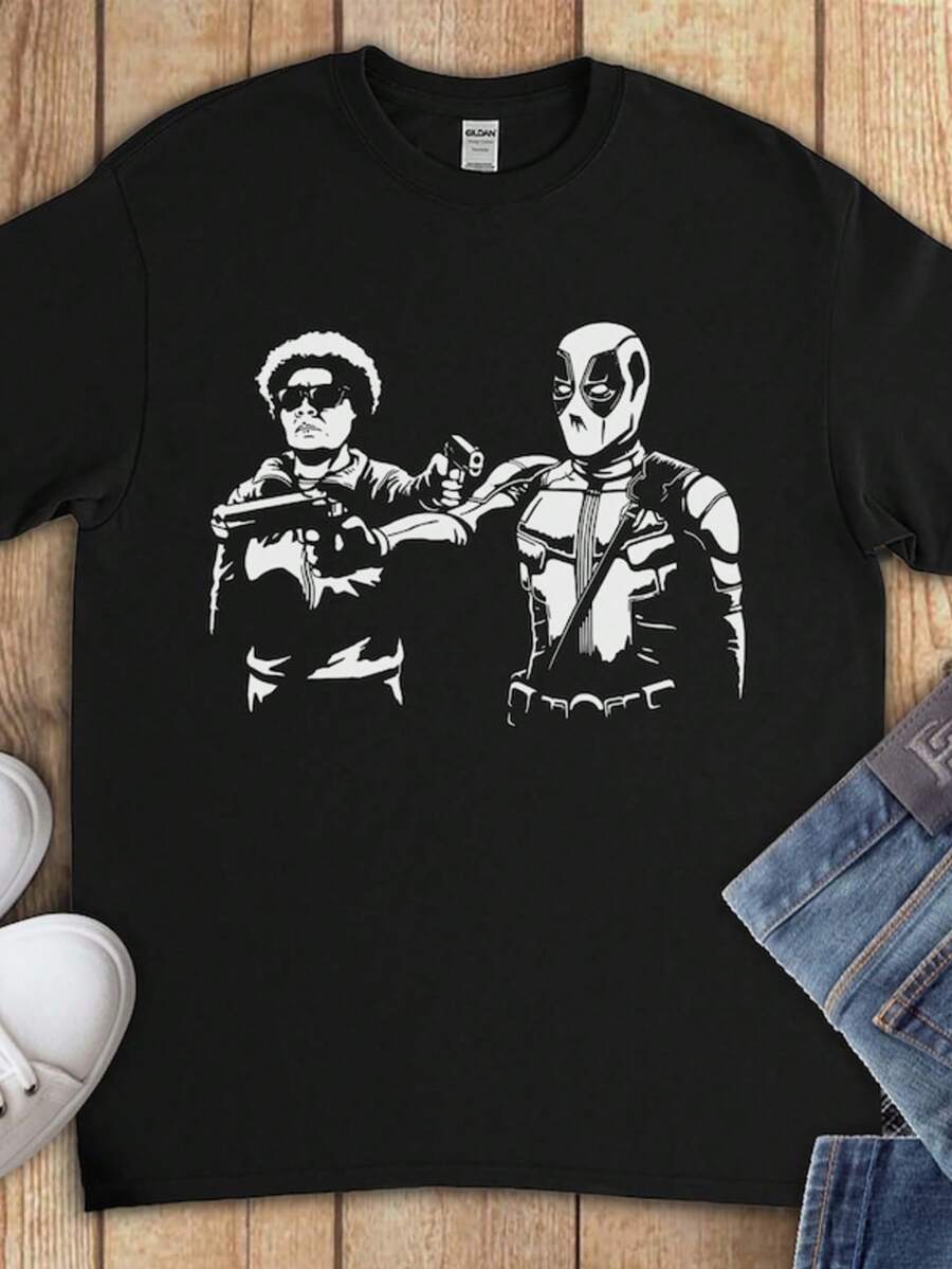Deadpool I Dare You Superhero Comic Funny Gift Unisex T-Shirt V-Neck Sweatshirt Hoodie Tank Top For - 黑色 - 查看 1