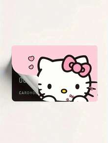 Sanrio 1/2Pcs Kuromi Hello Kitty Credit Card Stickers Applicable For Hello Kitty Pattern Card Decals Metro Card Stickers Card Skin Stickers Card Not Included(Some Parts May Be Random)