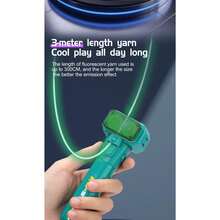Night Glow Shooting Launcher Toy With High-Speed Rope, Creative Design For Intelligent Stress Relief And Family Interactive Games, Ideal For Parent-Child Activities And Gatherings - 三色螢光棒 - 綠色 - 查看 4