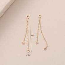 6 chiếc đầu nối khuyên tai tua rua đôi bằng đồng, dùng để chế tác khuyên tai dài theo yêu cầu, phù hợp cho việc tự làm trang sức dành cho nam và nữ. - Vàng - Xem 5