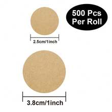 500 Stück/Rolle, Kraftpapier Aufkleber runde Form leere Etiketten für selbstgemachte Geschenkanhänger Papier DIY Umschlag Siegelaufkleber, Box Siegelaufkleber, Geschäftsware Verpackung Siegelaufkleber, Geschenkbox Dekor Tasche Verpackungsetikett, Siegelaufkleber, Party Geschenke - Khaki - Übersicht 5