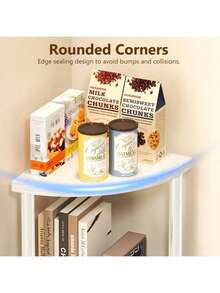 Tall Corner Shelf, 3/4/5 Tier Modern Corner Bookshelf Stand, Wood And Metal Corner Plant Bookcase For Living Room, Corner Space - Multicolor - View 4
