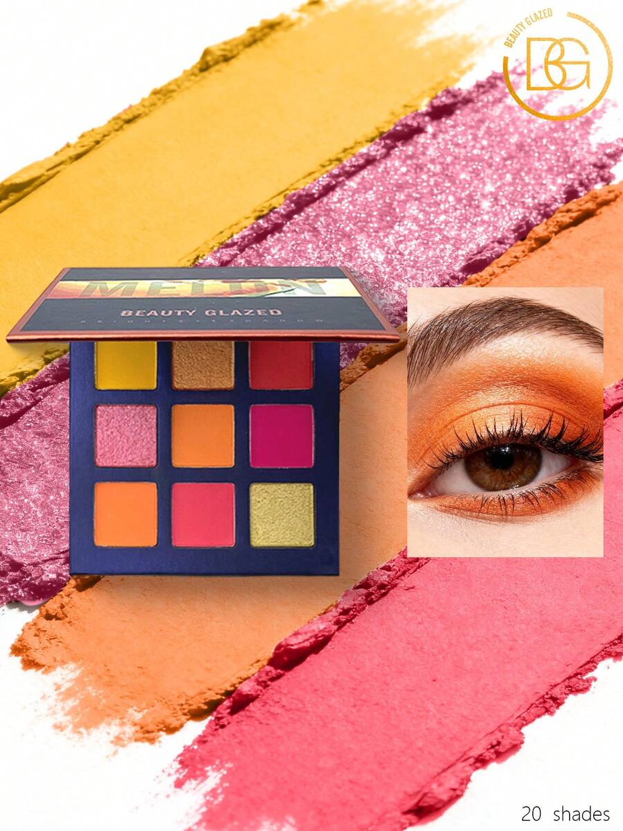 9-Color Eyeshadow Palette, High Pigmentation, Matte, Shimmer, Natural Smokey, Glitter, Cream & Powder Textures, Waterproof Makeup Palette - #G - 查看 1