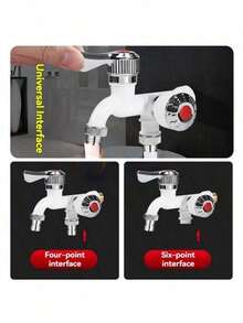 Balcony Laundry Wall-Mounted Dual Head Faucet | Dual Control Dual Outlet - Universal Compatibility, Tool-Free Quick Install, All-Weather Sun-Proof Anti-Freeze Heavy-Duty Space-Saving