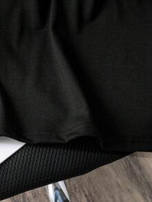 青少年男孩卡通图案黑色圆领短袖T恤 - 黑色 - 查看 6