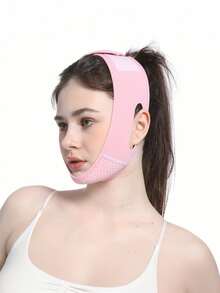 1个V型提拉面膜，带下巴带，女士V型提拉面膜，下巴锻炼器 - 彩色 - 查看 2