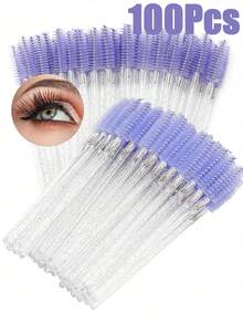 200/100/50/10支装一次性睫毛膏刷 散装睫毛膏刷 睫毛刷 化妆刷 睫毛刷 适用于睫毛嫁接、眉梳、眉刷、眼影刷、螺旋刷、螺旋刷（水晶薰衣草紫）、赠品 - 粉色 - 查看 9