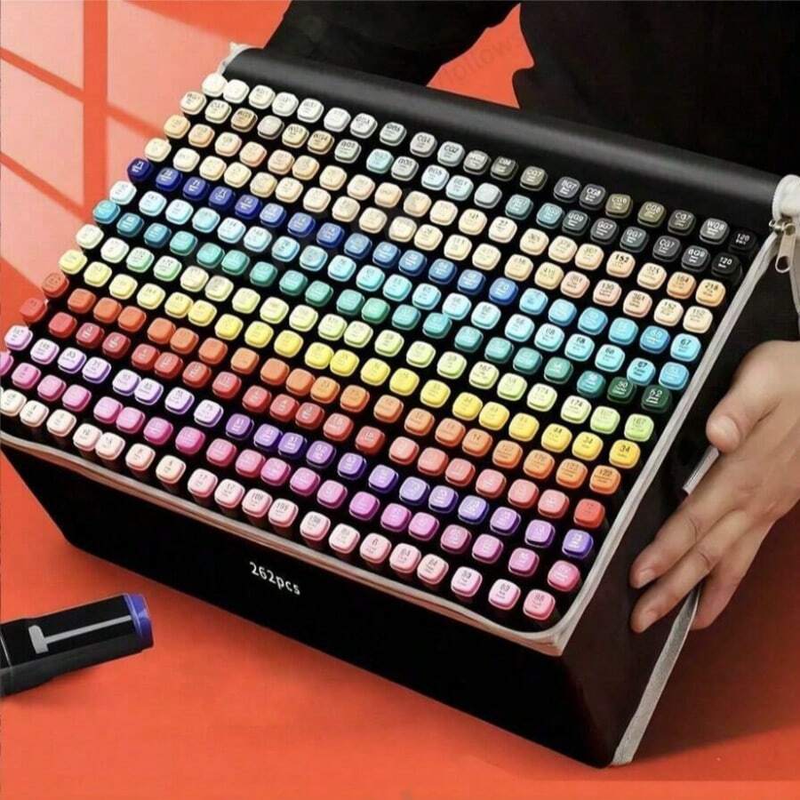 12/24/30/36/48/60/80/120/168 Colors Dual Tip Permanent Art Markers, Suitable For Adults, Applicable For Office, Back To School, Drawing, Sketching, Painting, Journaling, Note-Taking, Planning, School Supplies, Christmas, Valentine's Day, Birthday Gifts And Surprises - Multicolor - View 1