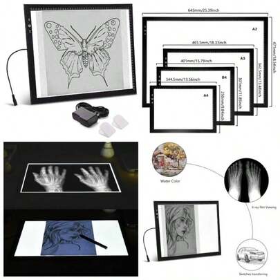 A2 Box Pad Aluminium Frame 6mm Lock/Unlock Dimmer Button 20W Bright 5500 With 12V 2A Adapter