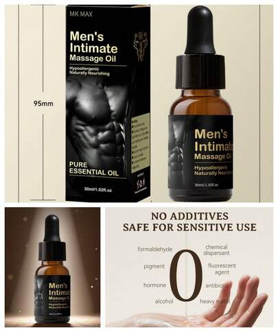 Male Massage Oil, Plant Essential Oil, Energy Massage Essential Oil, Men's Body Care