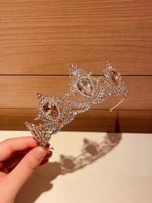 1pc Bohemian Style Rhinestone Embellished Zinc Alloy Princess Crown, Suitable For Weddings, Galas, Pageants, Birthday Parties - Multicolor - View 10