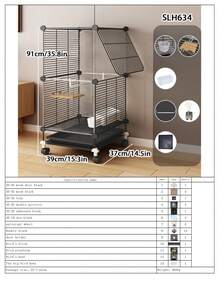 Large Bird Cage With Tray, Parrot Villa, Suitable For Cockatiel, Lovebird, Parakeet, Canary, Finch Breeding, Home Use