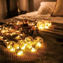 137.79ft Wishing Ball String Lights, 2025 New Model, 8 Lighting Modes, 108 LEDs, 12 Wishing Balls, Battery Powered (No Plug), Wall Mountable, Plastic, Suitable For Christmas, Valentine's Day, Family Gatherings, Bedroom, Party, Indoor Holiday Decor