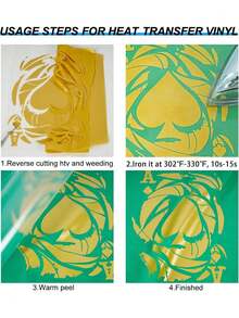 EstiloTendenciaRollos De Vinilo Dorado Para Planchar, 12 X 8 Pies, Vinilo  Brillante Para CamisetasCalidad PremiumVersióN Mejorada - E5 - Ver 10