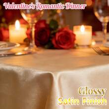 1件高品质香槟色缎面桌布 - 非常适合婚礼、情人节和宴会