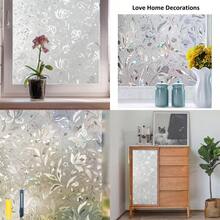 FIAN Arthome 44.5x300CM Película Decorativa de VidrioSin Pegamento Vinilo Pegatina de Ventanas Película de Privacidad Adherencia Electrostática Anti UV para Sala Baño Dormitorio Cocina Oficina - 44,5 cm x 500 cm - Ver 7