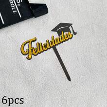 1pc/3pcs/6pcs Gold & Black 2026 Graduation Cake Topper, Suitable For Graduation Theme Party DIY Cake & Dessert Decorations - Multicolor - View 20