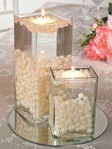 2000颗6毫米/10毫米/14毫米/20毫米象牙白仿珍珠，DIY手工人造珍珠，光泽空心，非常适合用于漂浮蜡烛、花瓶填充物、派对装饰和婚礼餐桌摆饰。绝佳的家居装饰配件。 - 彩色 - 查看 11